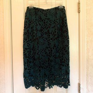 Green Lace Pencil Skirt